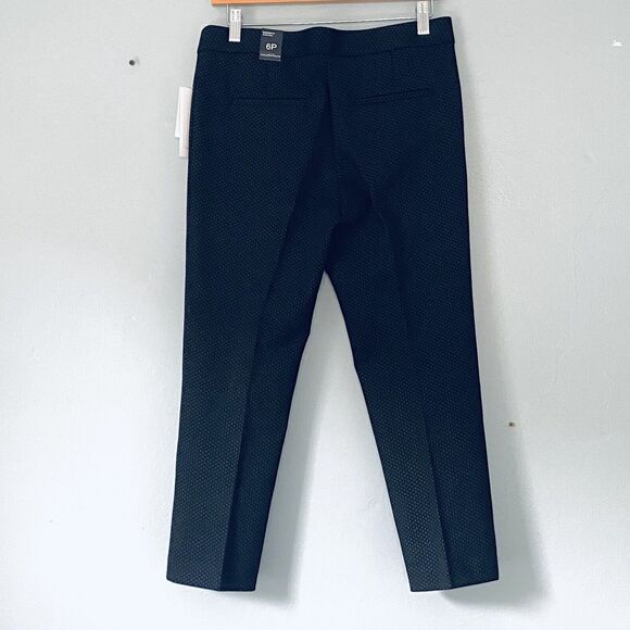 Amanda Chelsea Pants Size 6 Petite Black Patterned Ankle Career Preppy NEW - Picture 2 of 11